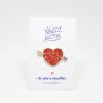 broche à message amour coeur